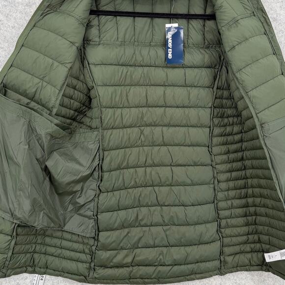 NWT Lands' End Packable Long Puffer Parka Jacket Olive Green Size LARGE - Picture 5 of 15